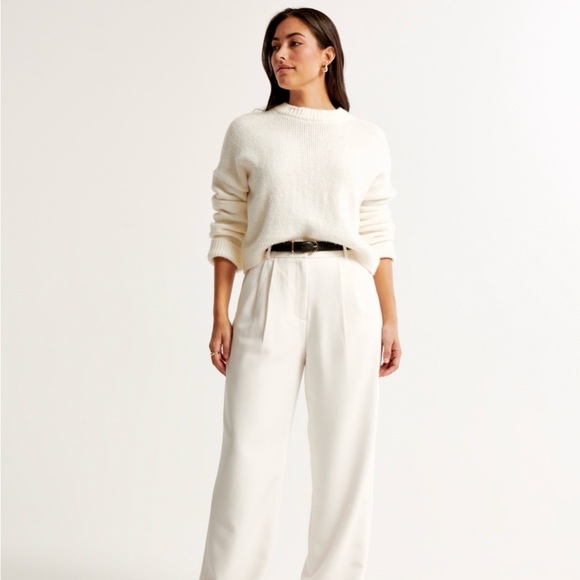 Abercrombie & Fitch Pants - Curve love Abercrombie & Fitch Cream Sloane Wide Leg Pants